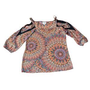 Beige by Eci Bohemian Style Top Size XL